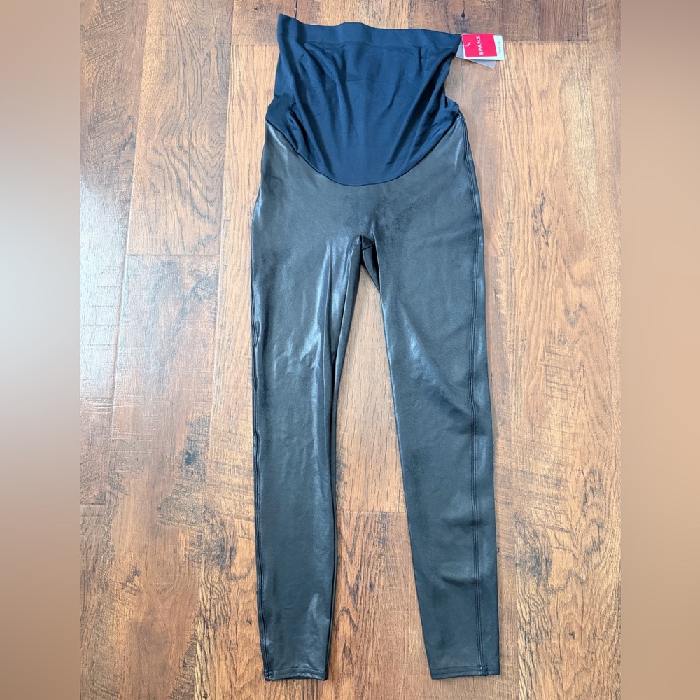 SPANX Mama Maternity Jean-ish Ankle Leggings Black faux Women’s Size Large